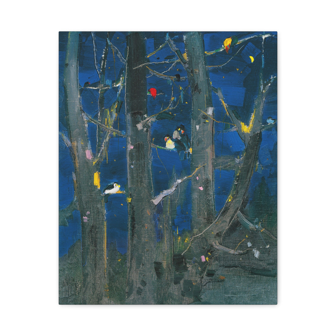 Bird Resting by the Pondside Tree - Wu Guanzhong - Canvas Print