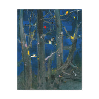 Bird Resting by the Pondside Tree - Wu Guanzhong - Canvas Print