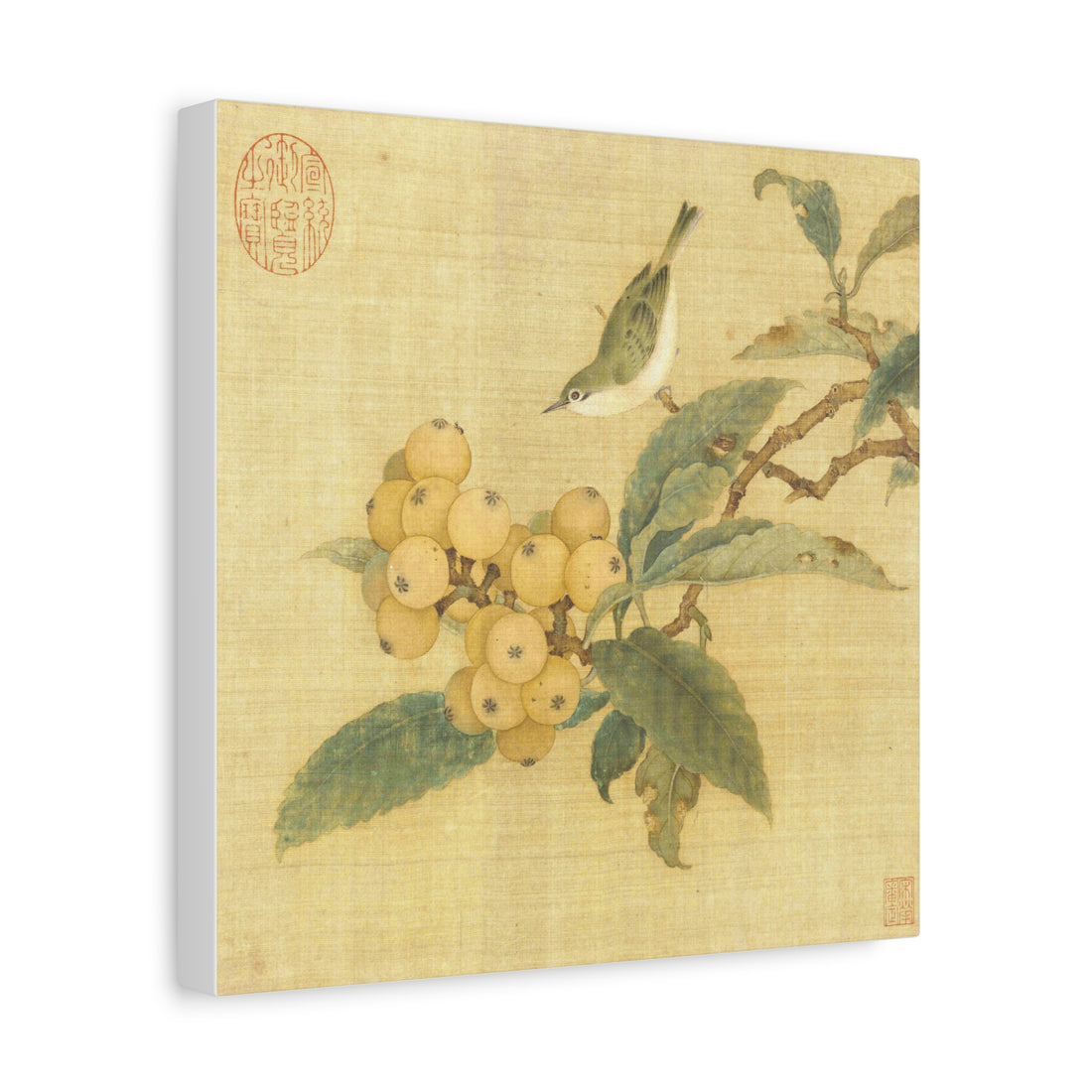 Loquats and Bird - Chun Lin - Canvas Print