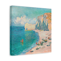 Étretat - The Beach and the Falaise d'Amont - Canvas Print
