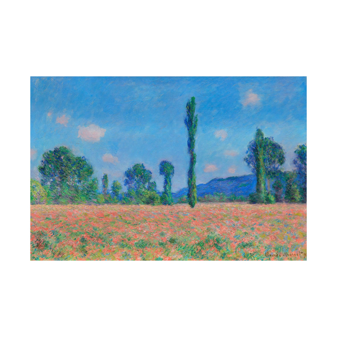 Monet - Poppy Field (Giverny) - Poster