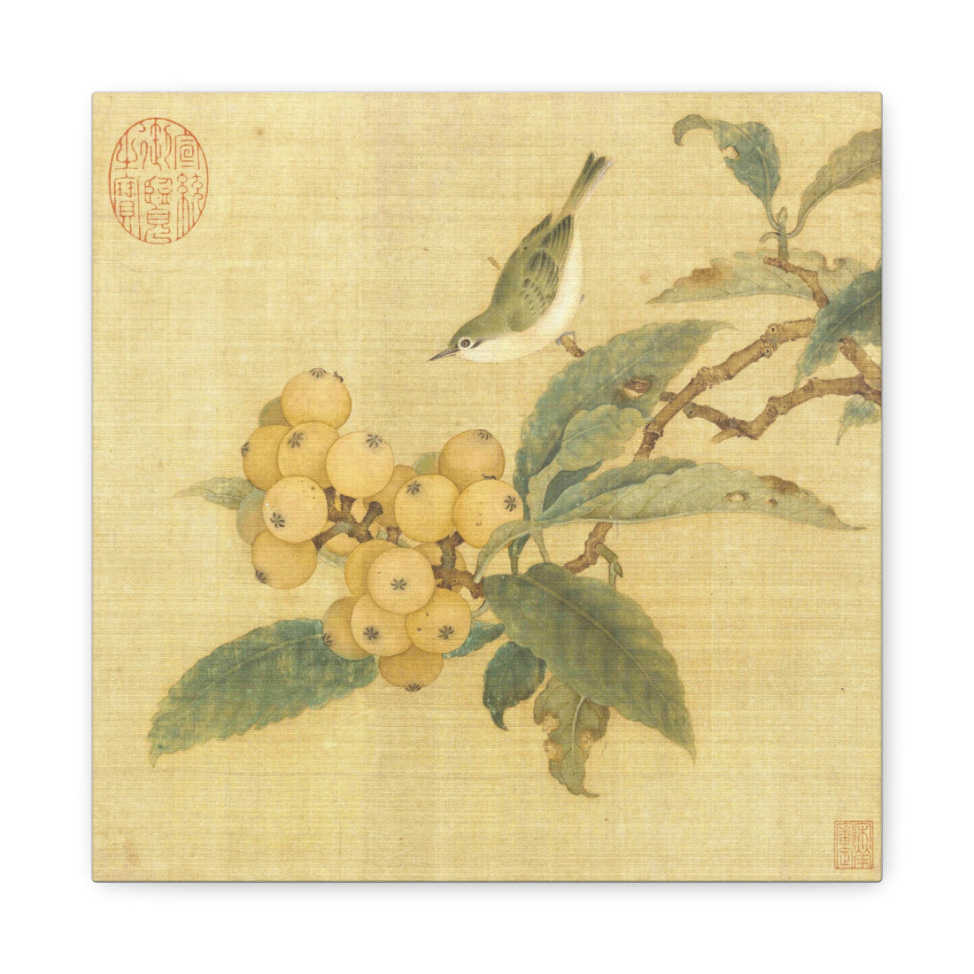 Loquats and Bird - Chun Lin - Canvas Print