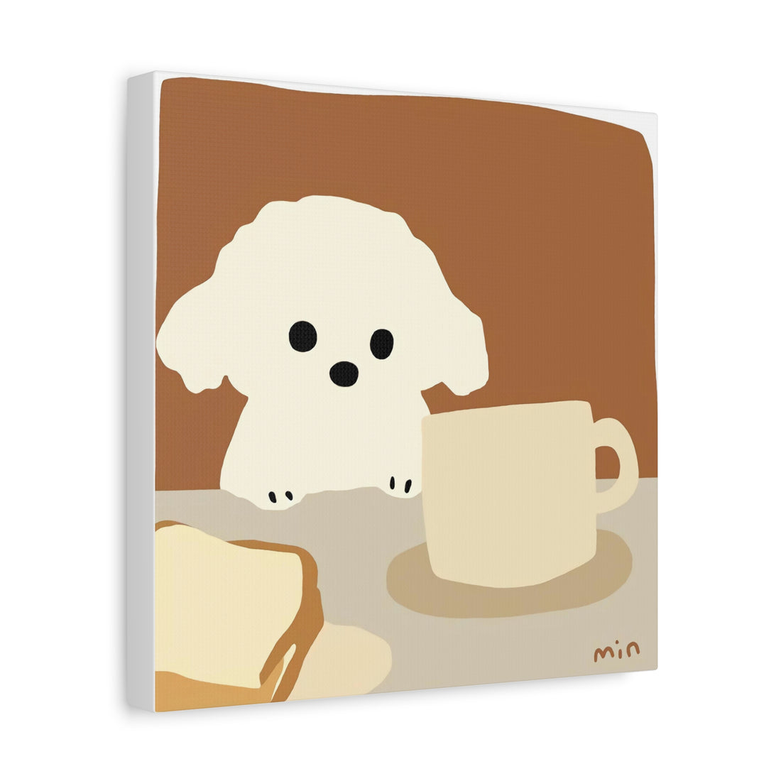 Puppy Loves Milk - Canvas Print