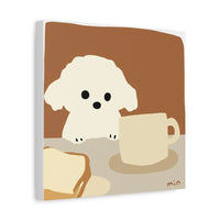 Puppy Loves Milk - Canvas Print
