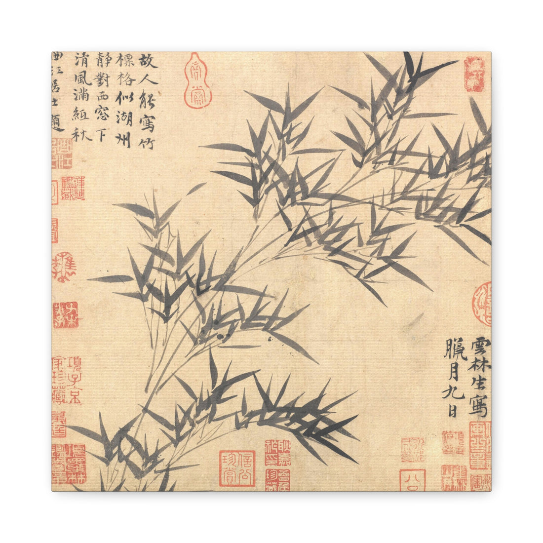 Bamboos Ink and Wash Painting - Zan Ni - Canvas Print