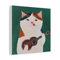 Cat Playing Ukulele - Canvas Print
