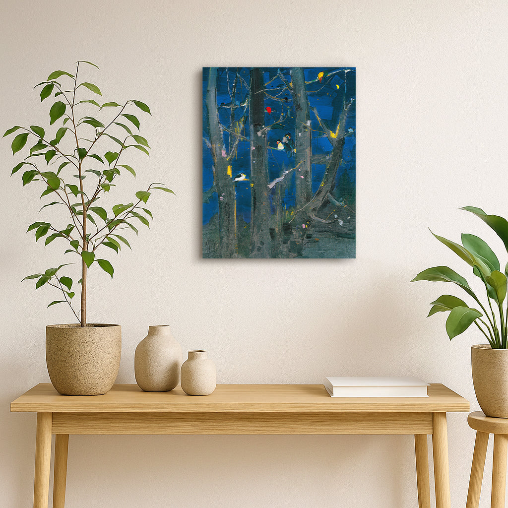 Bird Resting by the Pondside Tree - Wu Guanzhong - Canvas Print