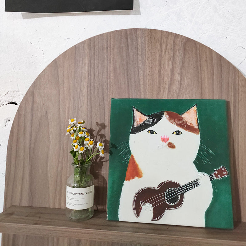Cat Playing Ukulele - Canvas Print