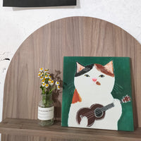 Cat Playing Ukulele - Canvas Print