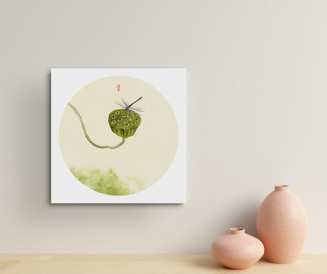 Chinese Lotus Style C - Canvas Print