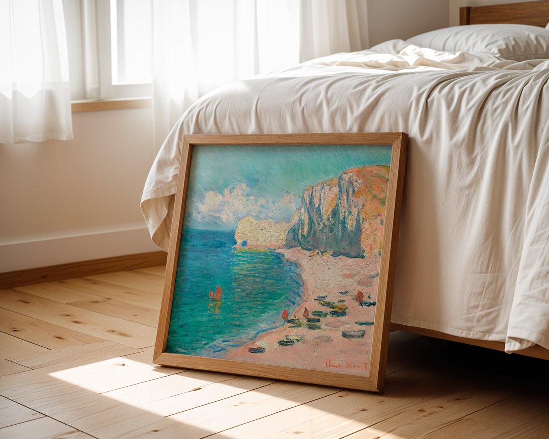 Étretat - The Beach and the Falaise d'Amont  - Poster