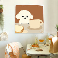 Puppy Loves Milk - Canvas Print