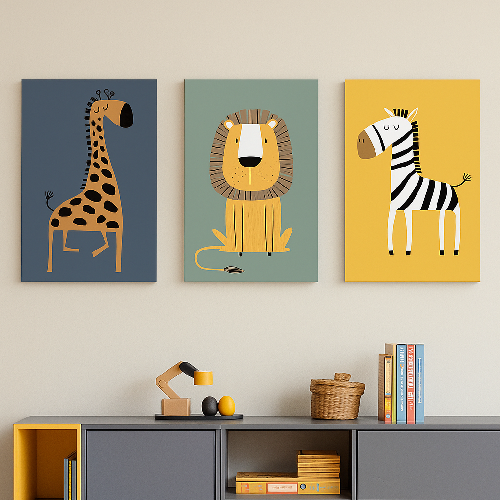 Whimsical Safari - Playful Lion - Canvas Print