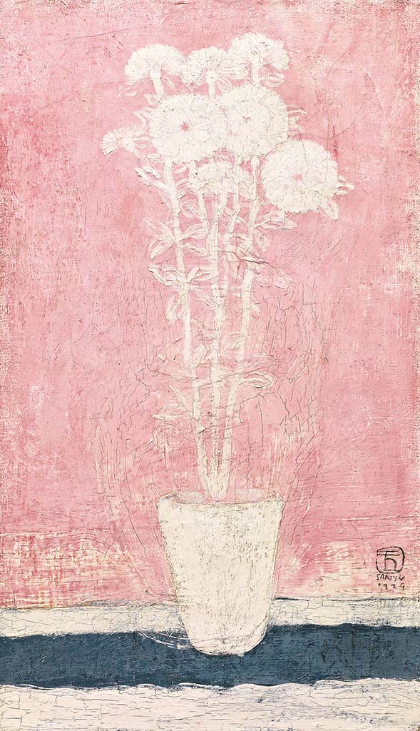 White Chrysanthemums - by Sanyu