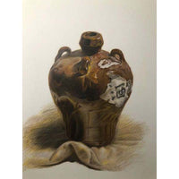 Wine jar pencil drawing original artwork