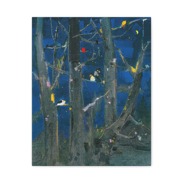Bird Resting by the Pondside Tree - Wu Guanzhong - Canvas Print