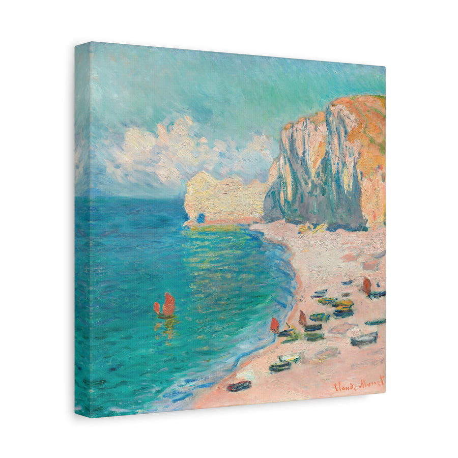 Étretat - The Beach and the Falaise d'Amont - Canvas Print