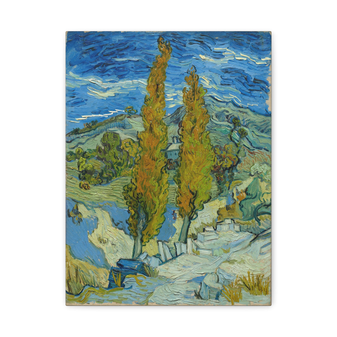 Van Gogh - Two Poplars in the Alpilles near Saint-Rémy - Canvas Print
