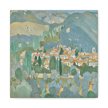 Village Hided in Mountains - Canvas Print