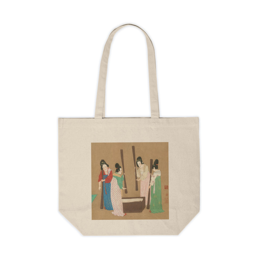 Court Ladies Preparing Newly Woven Silk - Cotton Canvas Tote Bag