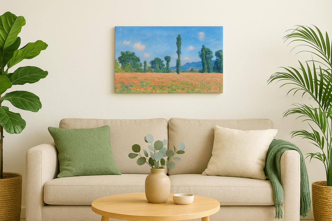 Monet - Poppy Field (Giverny) - Canvas Print
