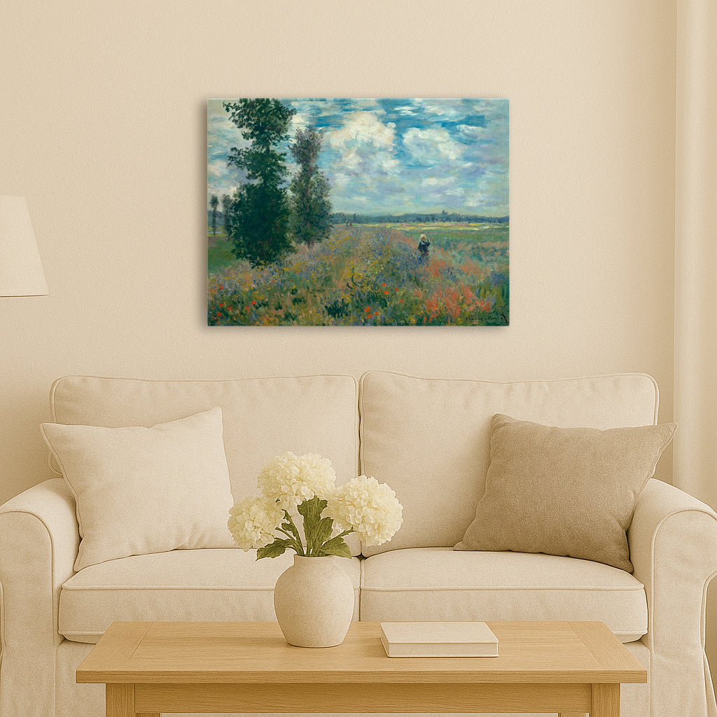 Monet - Poppy Fields Near Argenteuil Landscape - Canvas Print