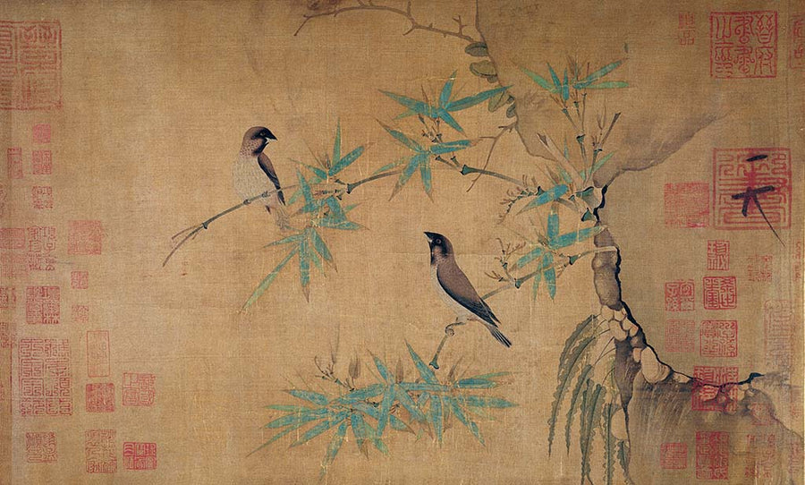 Bamboos and birds - by Ji Zhao