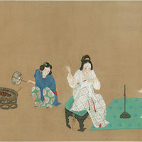 Court Ladies Preparing Newly Woven Silk - by Xuan Zhang