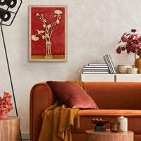 Vase of Chrysanthemums on a Yellow Table - by Sanyu