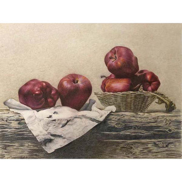 Apples pencil drawing original artwork